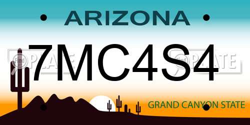 7MC4S4 Arizona License Plate