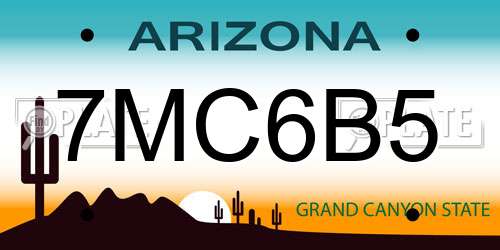 7MC6B5 Arizona License Plate