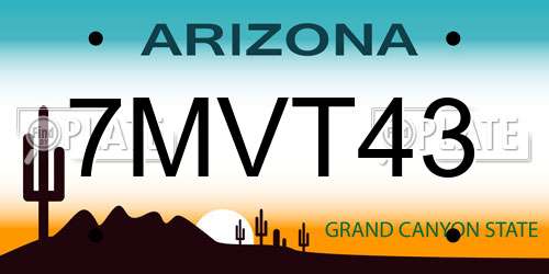 7MVT43 Arizona License Plate