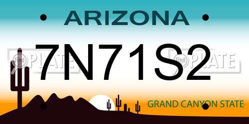 7N71S2 Arizona License Plate