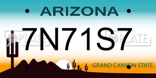 7N71S7 Arizona License Plate