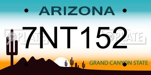 7NT152 Arizona License Plate