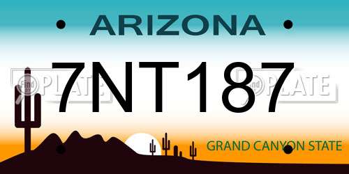 7NT187 Arizona License Plate