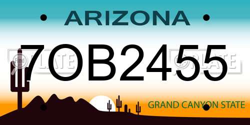 7OB2455 Arizona License Plate
