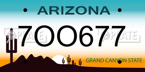 7OO677 Arizona License Plate