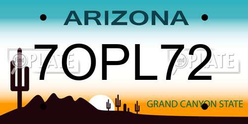 7OPL72 Arizona License Plate
