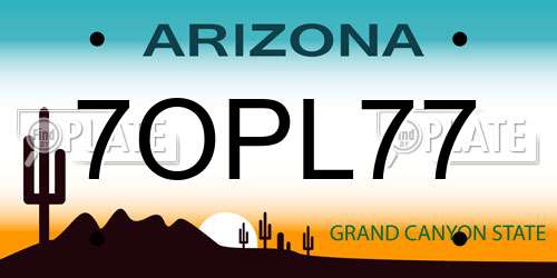 7OPL77 Arizona License Plate