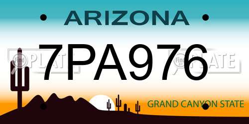 7PA976 Arizona License Plate