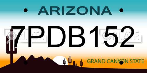 7PDB152 Arizona License Plate