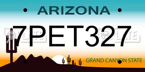7PET327 Arizona License Plate