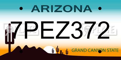 7PEZ372 Arizona License Plate