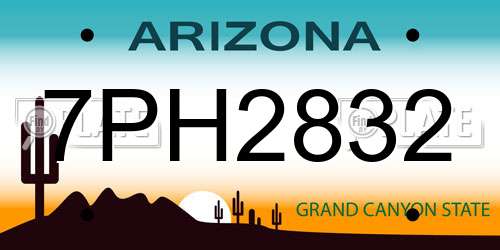 7PH2832 Arizona License Plate