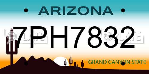 7PH7832 Arizona License Plate