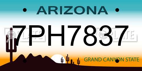 7PH7837 Arizona License Plate