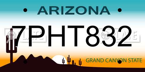 7PHT832 Arizona License Plate