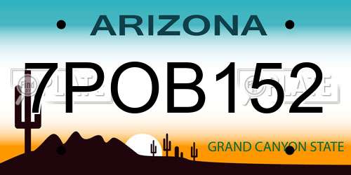 7POB152 Arizona License Plate