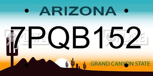 7PQB152 Arizona License Plate