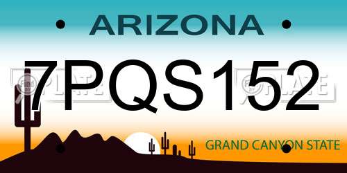 7PQS152 Arizona License Plate