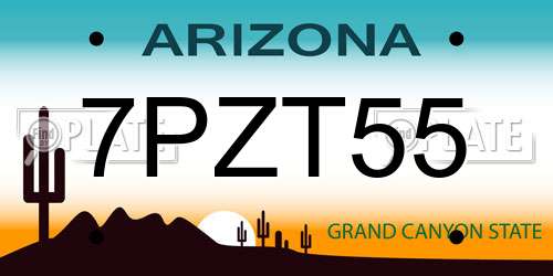 7PZT55 Arizona License Plate