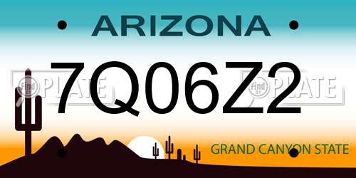 7Q06Z2 Arizona License Plate