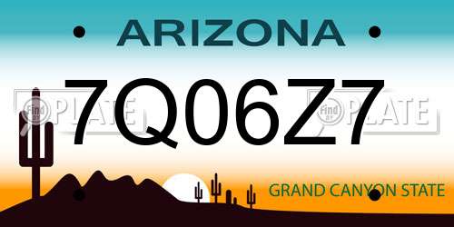 7Q06Z7 Arizona License Plate