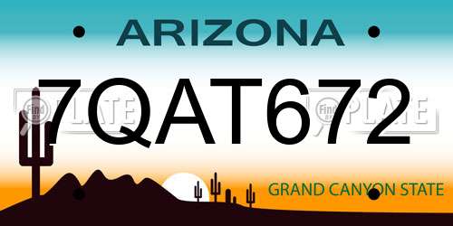 7QAT672 Arizona License Plate