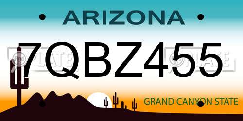 7QBZ455 Arizona License Plate