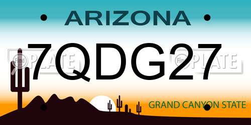 7QDG27 Arizona License Plate