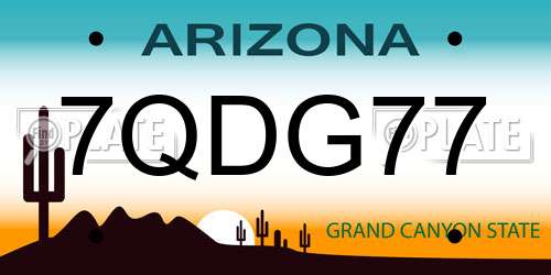 7QDG77 Arizona License Plate