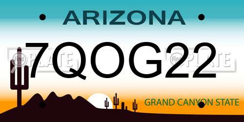 7QOG22 Arizona License Plate