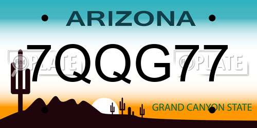 7QQG77 Arizona License Plate