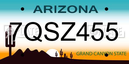 7QSZ455 Arizona License Plate