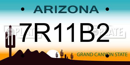 7R11B2 Arizona License Plate