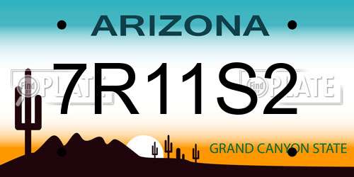 7R11S2 Arizona License Plate