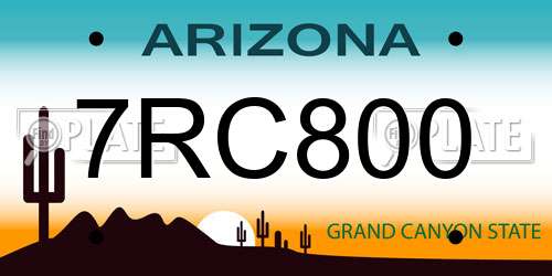 7RC800 Arizona License Plate