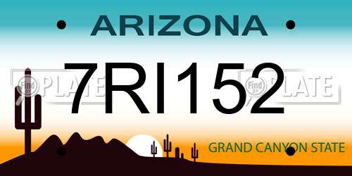7RI152 Arizona License Plate