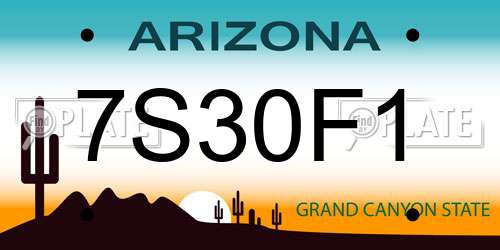7S30F1 Arizona License Plate