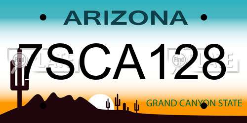 7SCA128 Arizona License Plate