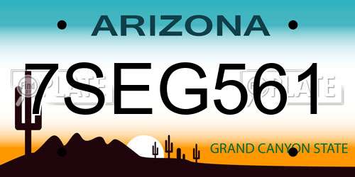 7SEG561 Arizona License Plate