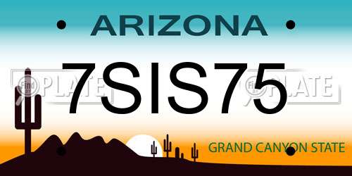 7SIS75 Arizona License Plate