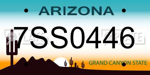 7SS0446 Arizona License Plate