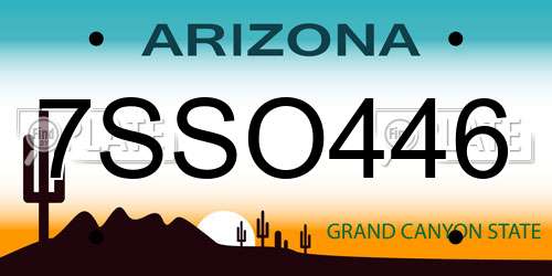 7SSO446 Arizona License Plate