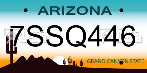 7SSQ446 Arizona License Plate