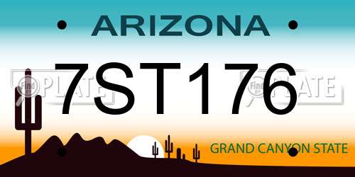 7ST176 Arizona License Plate