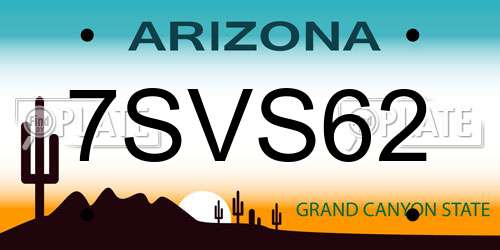 7SVS62 Arizona License Plate