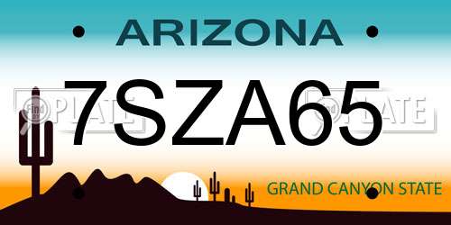 7SZA65 Arizona License Plate