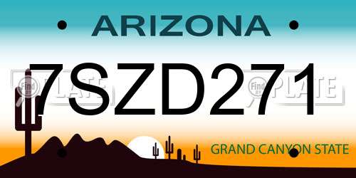 7SZD271 Arizona License Plate