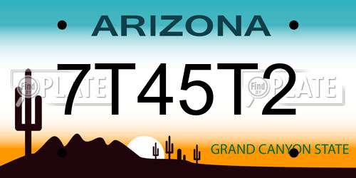 7T45T2 Arizona License Plate