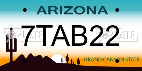 7TAB22 Arizona License Plate