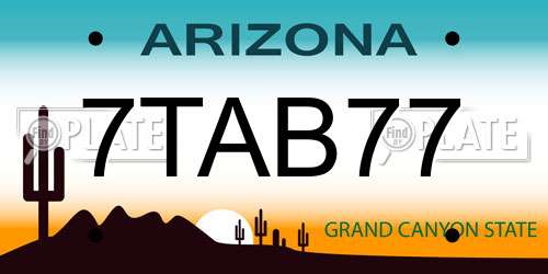 7TAB77 Arizona License Plate